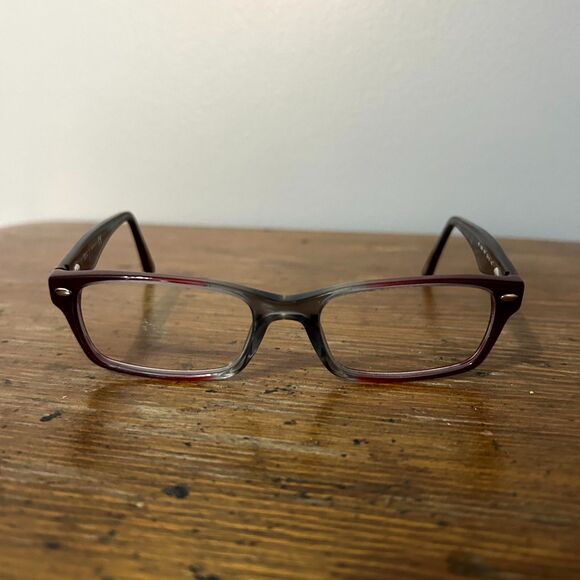 Ray Ban Optics RB5206-5517 Eyeglasses Maroon Gray Full Rim Rectangle FRAMES ONLY - Picture 2 of 7